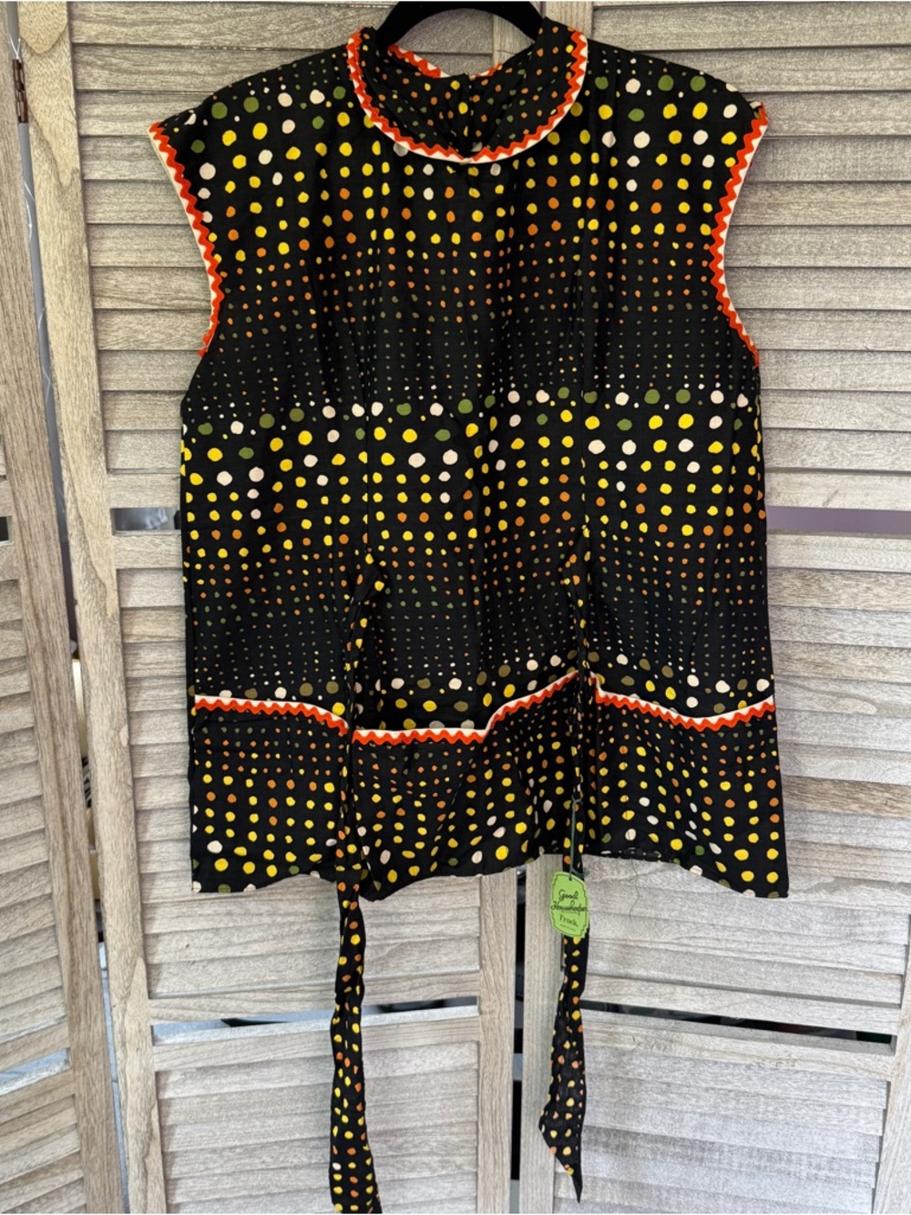 Vintage 1950s Good Housekeeper NWT Smock Frock Deadstock Polka Dot Ric-Rac